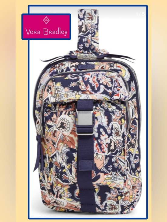 Vera Bradley Handbags - 🆕 Vera Bradley Twill Utility Sling Crossbody Backpack Bag Tangier Paisley Travel